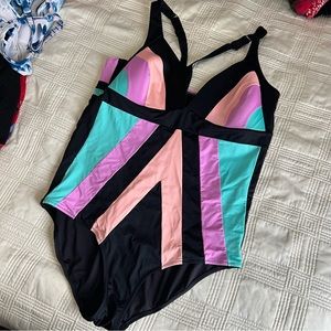 City Chic one piece color block swimsuit